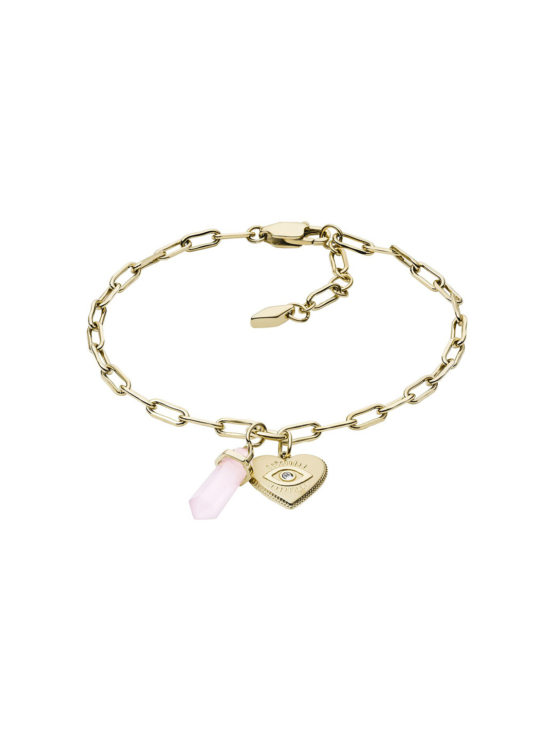 

Fossil Women Gold-Toned & Pink Crystals Multistrand Bracelet