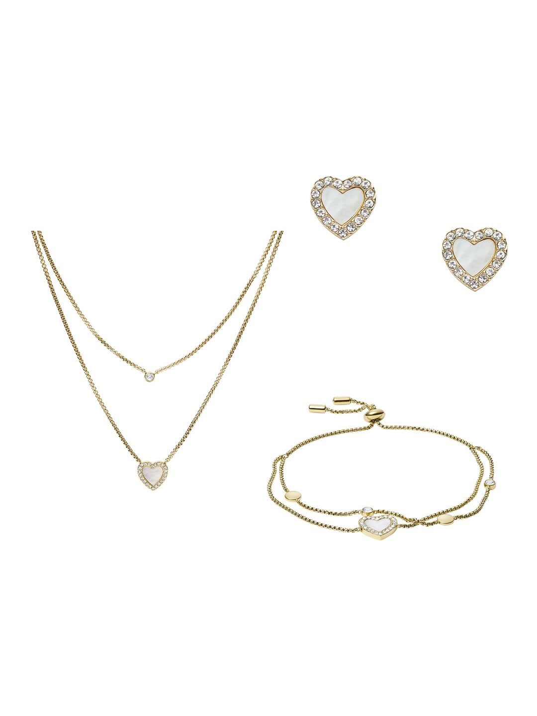 

Fossil Women Gold-Toned & White Charm Bracelet
