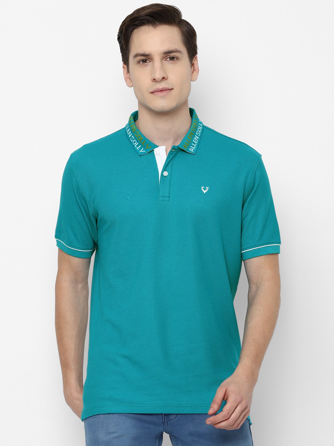 

Allen Solly Men Blue Polo Collar T-shirt
