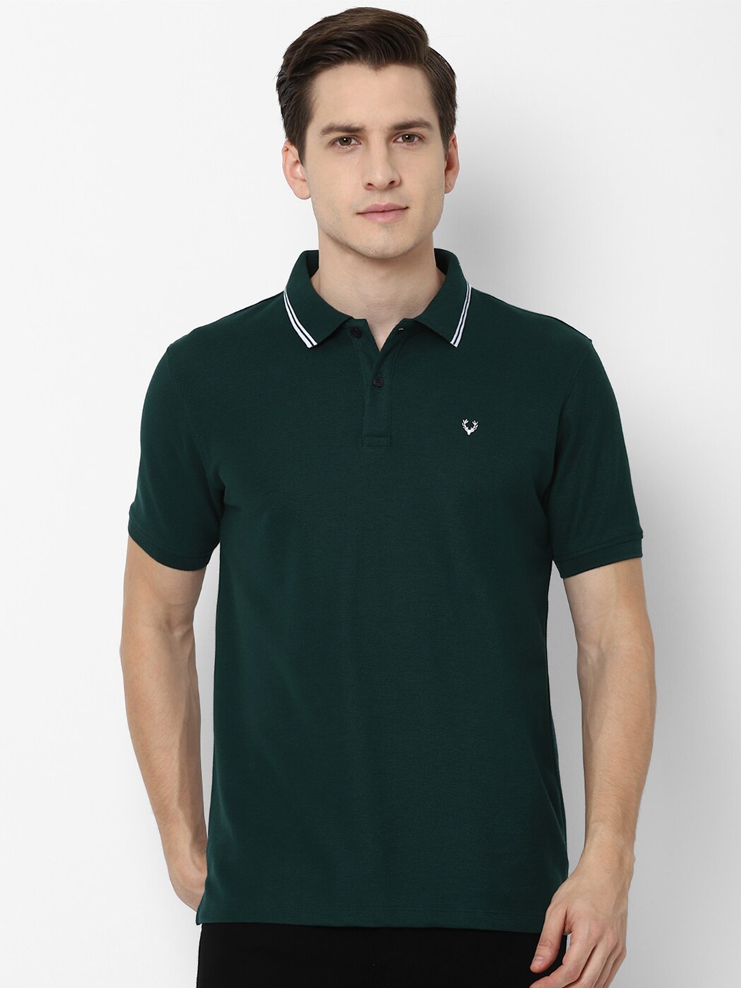 

Allen Solly Men Green Polo Collar T-shirt