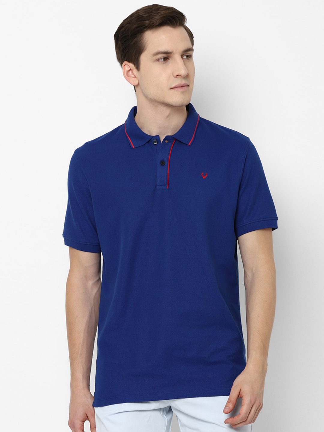 

Allen Solly Men Navy Blue Polo Collar T-shirt