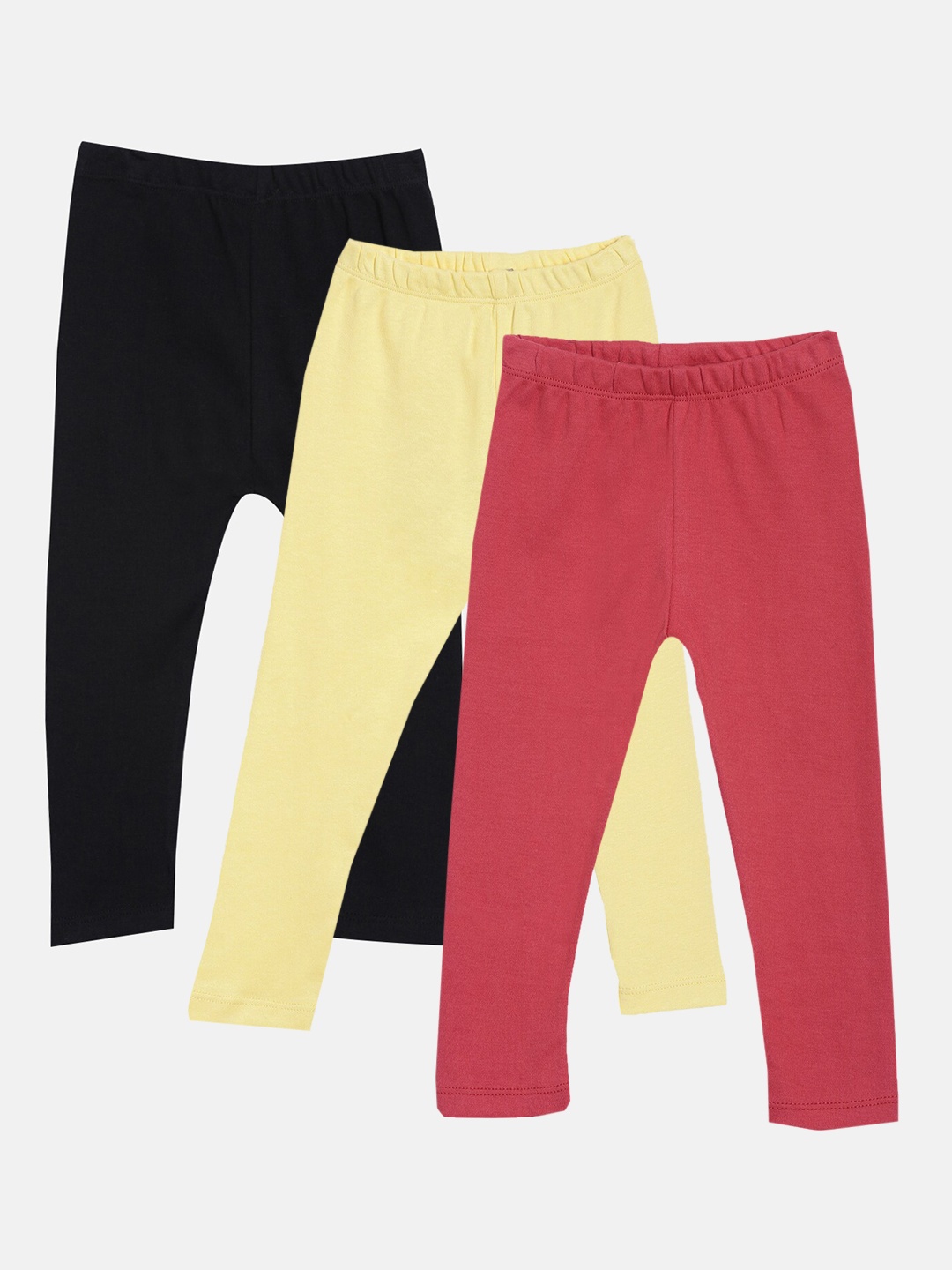 

Kryptic Girls Pack Of 3 100% Cotton Leggings, Black
