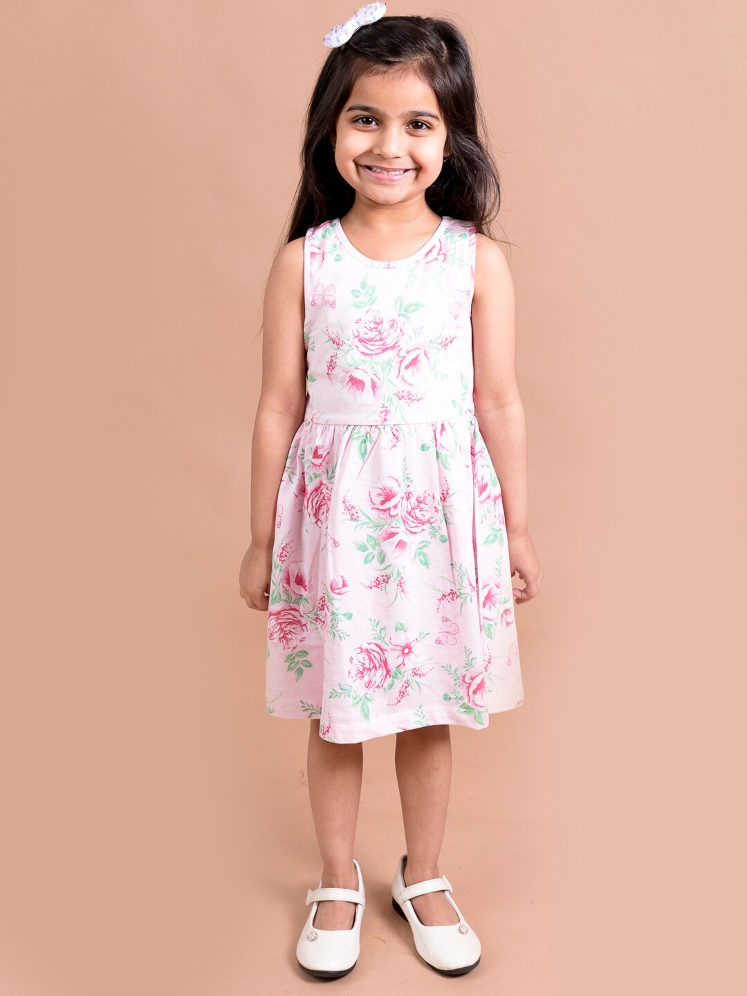 

pspeaches Pink & Green Floral Dress