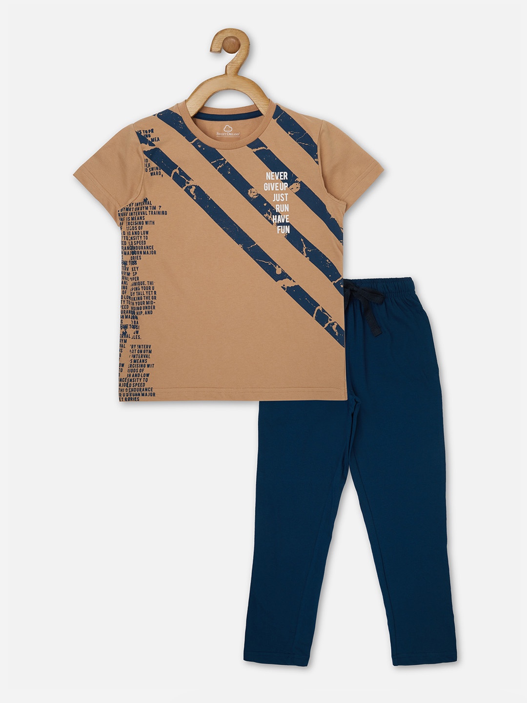 

Sweet Dreams Boys Brown & Green Printed Night suit