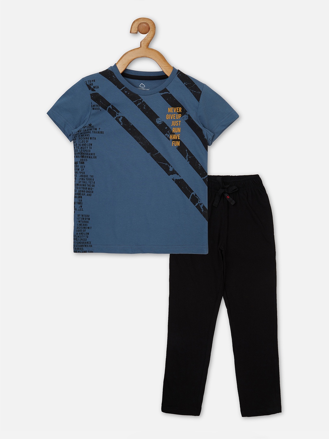 

Sweet Dreams Boys Blue & Black Printed Night Suit