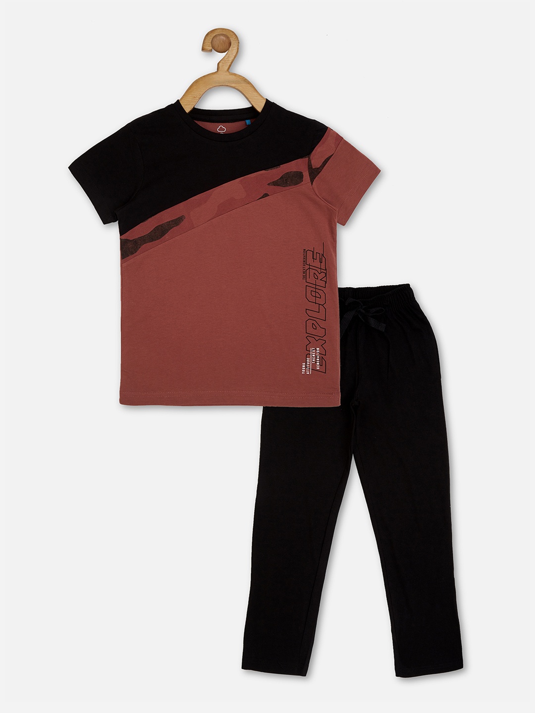 

Sweet Dreams Boys Coral & Black Night suit