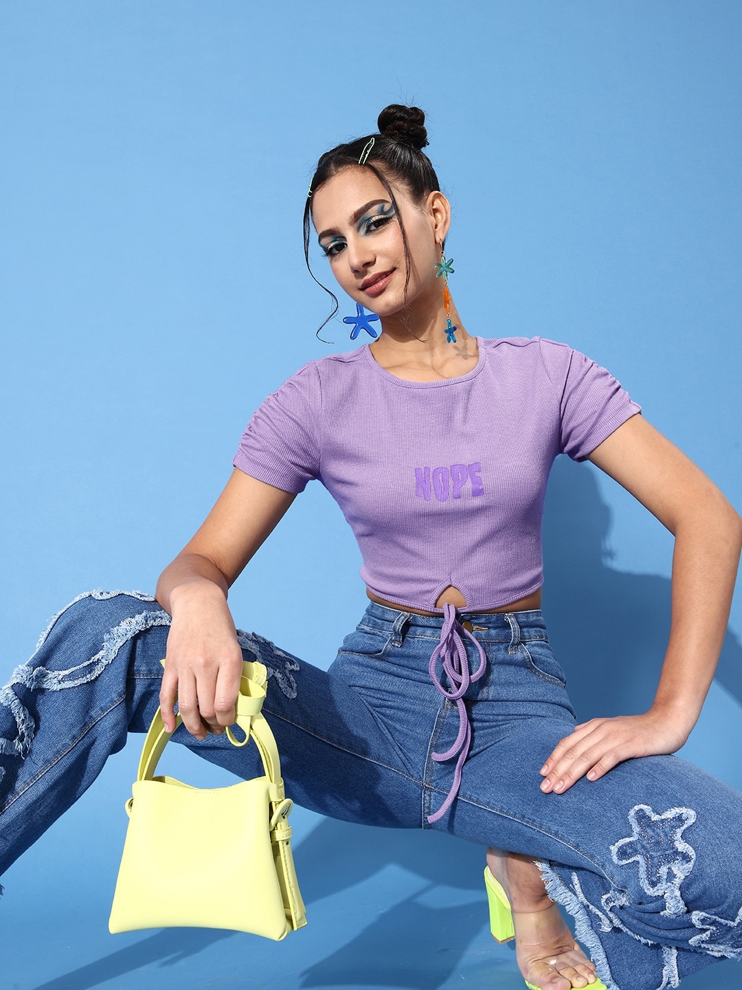

Roadster Charming Lavender Typography Strings Attached Top