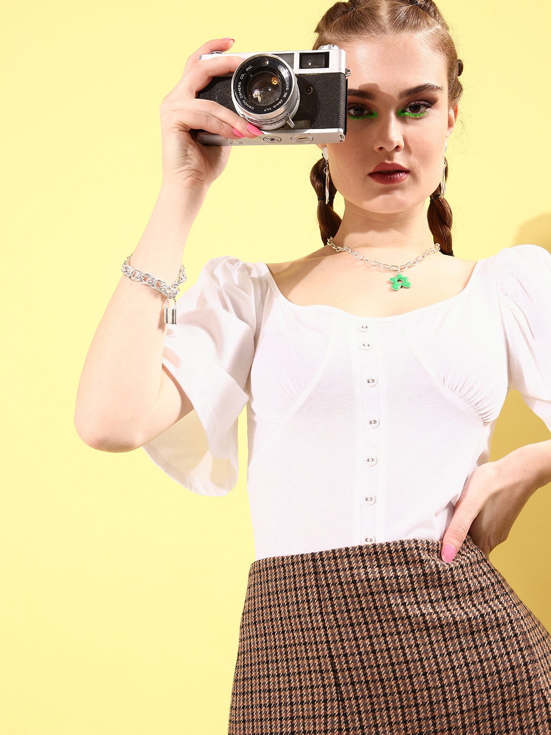 

Roadster White Solid Once Upon a Sleeve Top