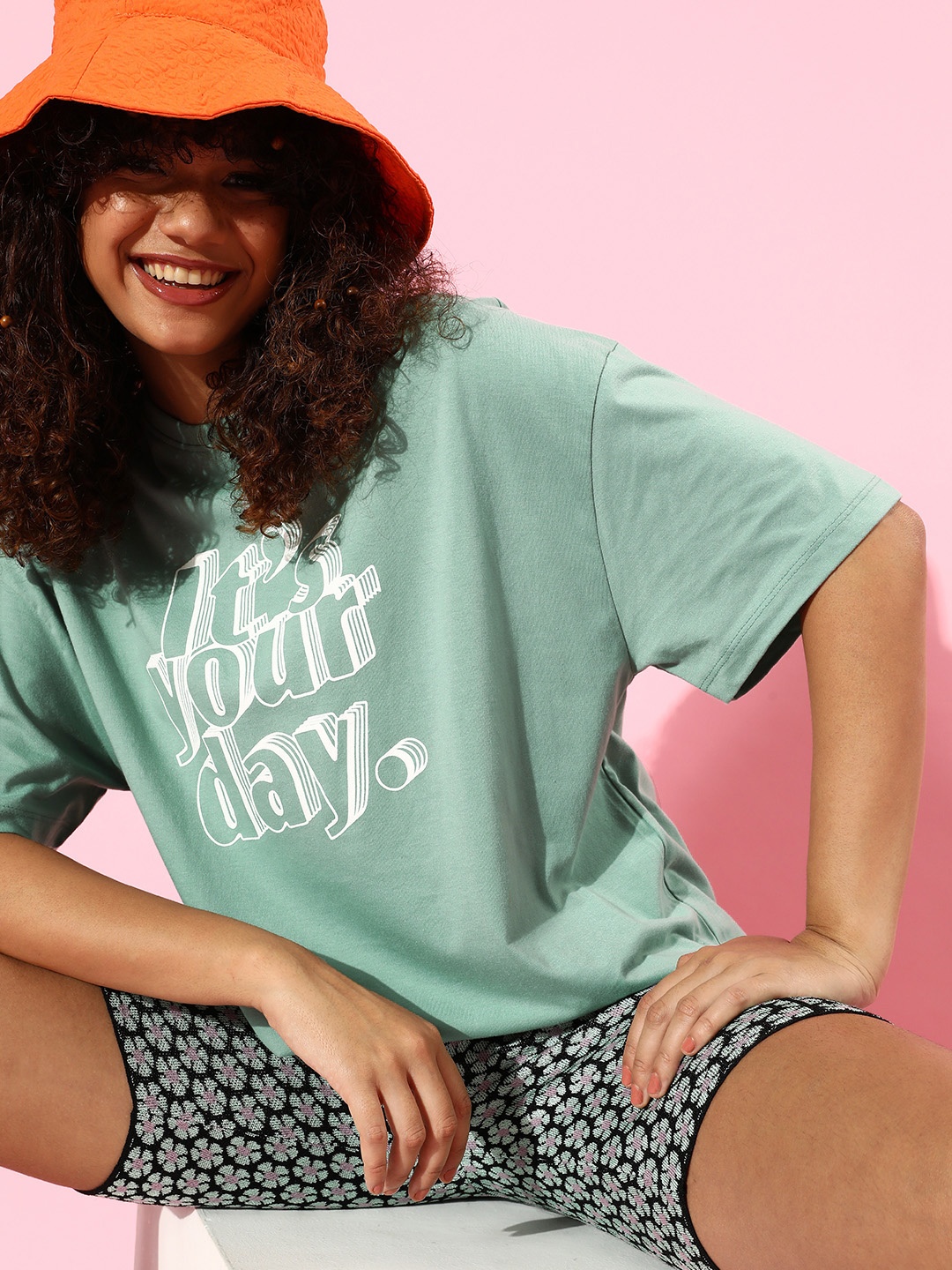 

Roadster Women Gorgeous Green Typography Seriously Silly Tshirt