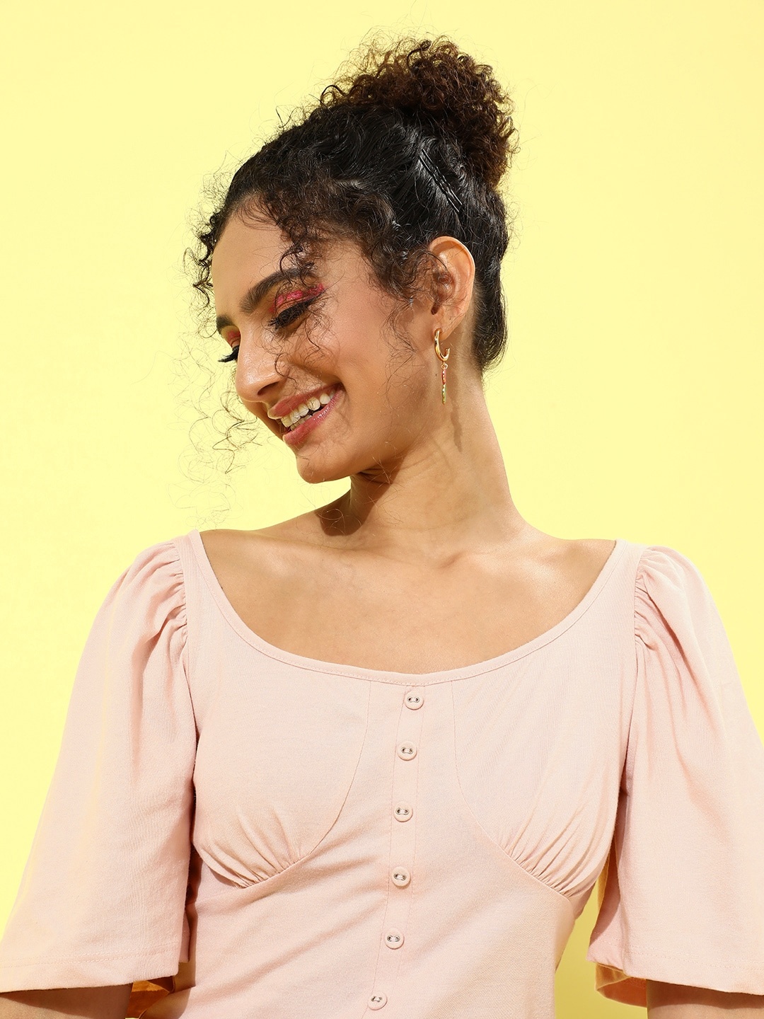 

Roadster Nude Solid Once Upon a Sleeve Top