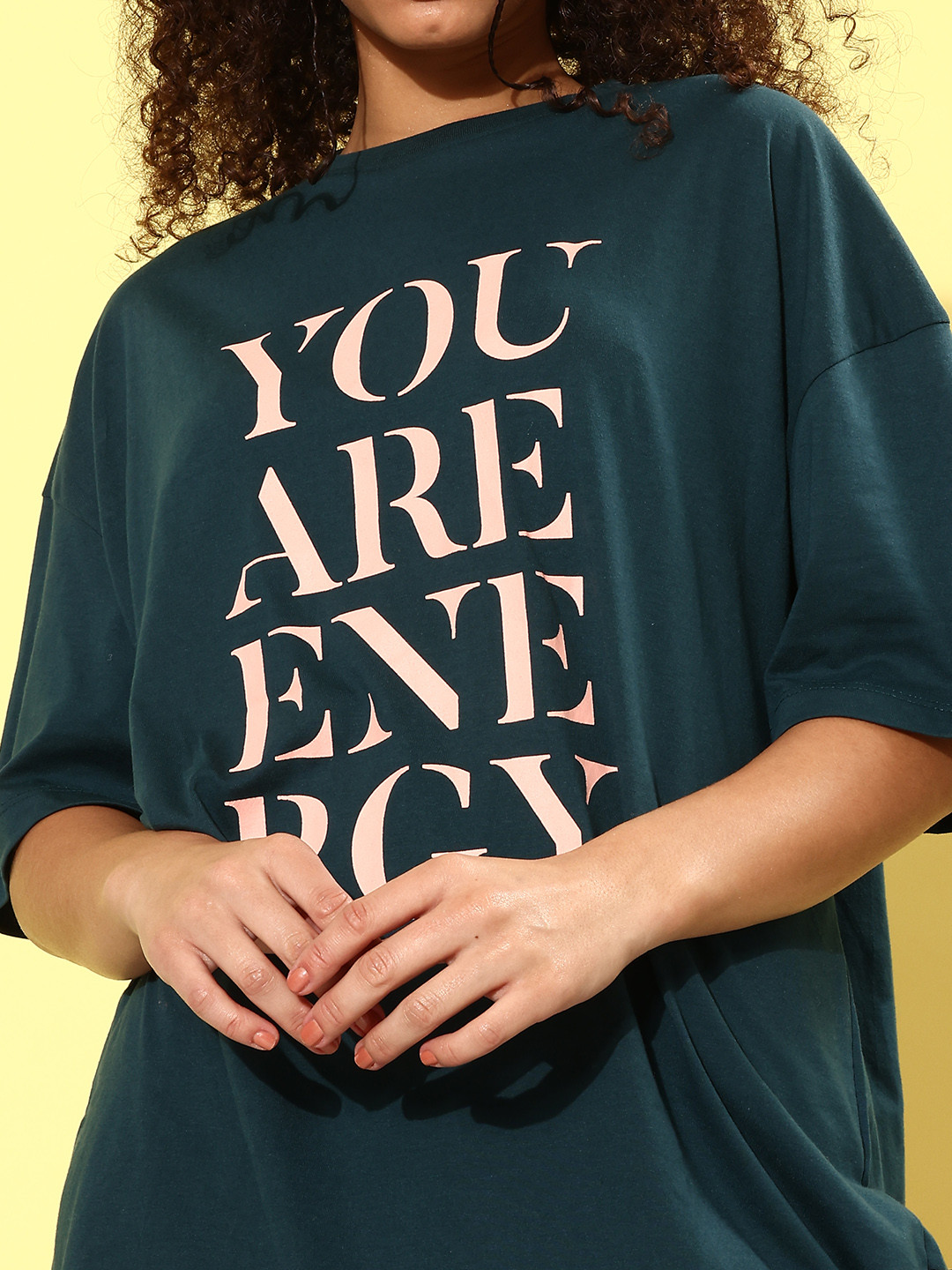 

Roadster Women Gorgeous Green Typography Seriously Silly Tshirt