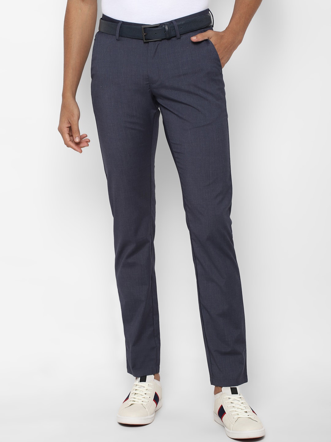 

Allen Solly Men Navy Blue Slim Fit Trousers