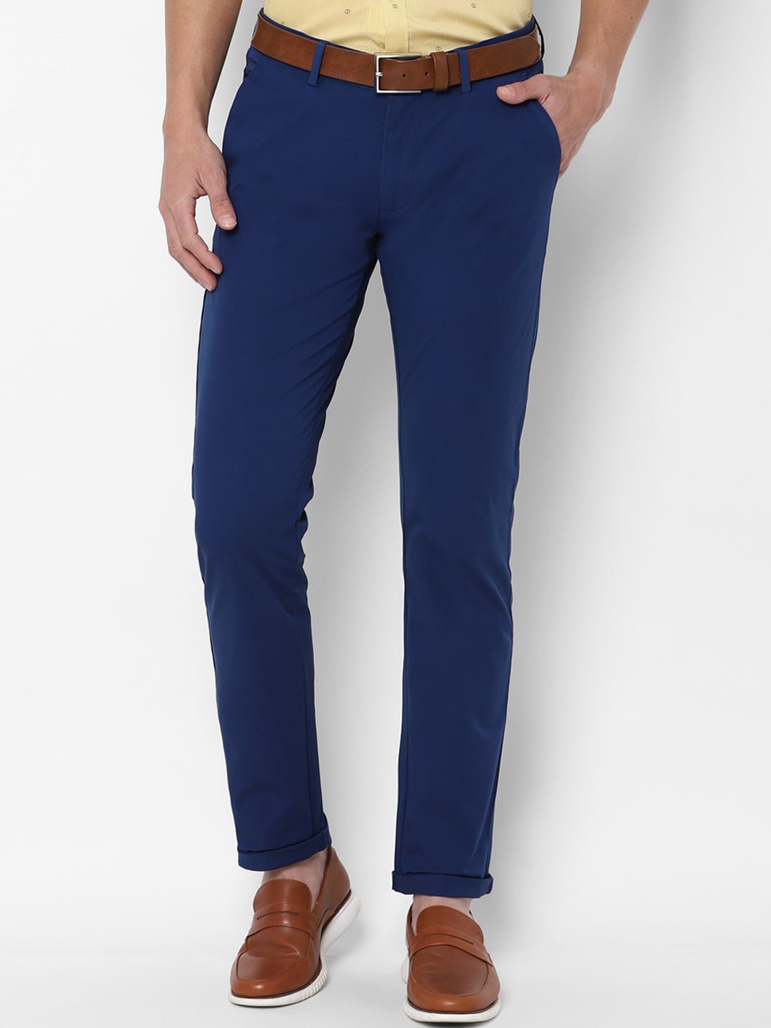 

Allen Solly Men Navy Blue Slim Fit Formal Trousers