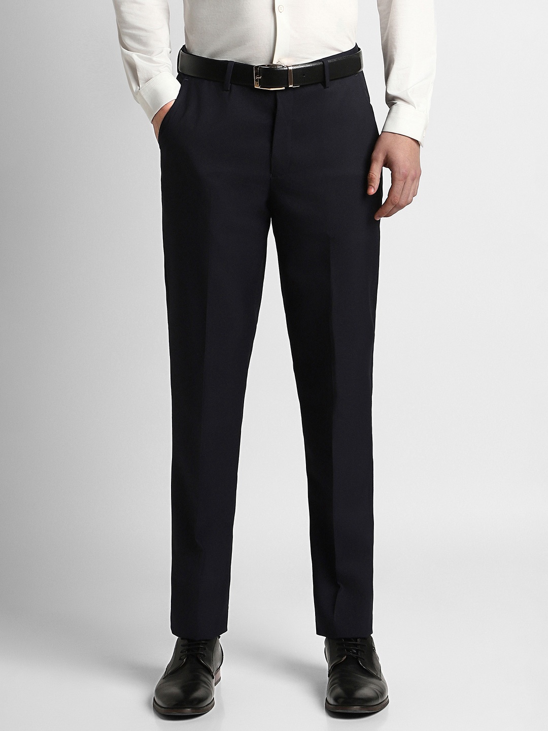 

Peter England Men Black Slim Fit Trousers