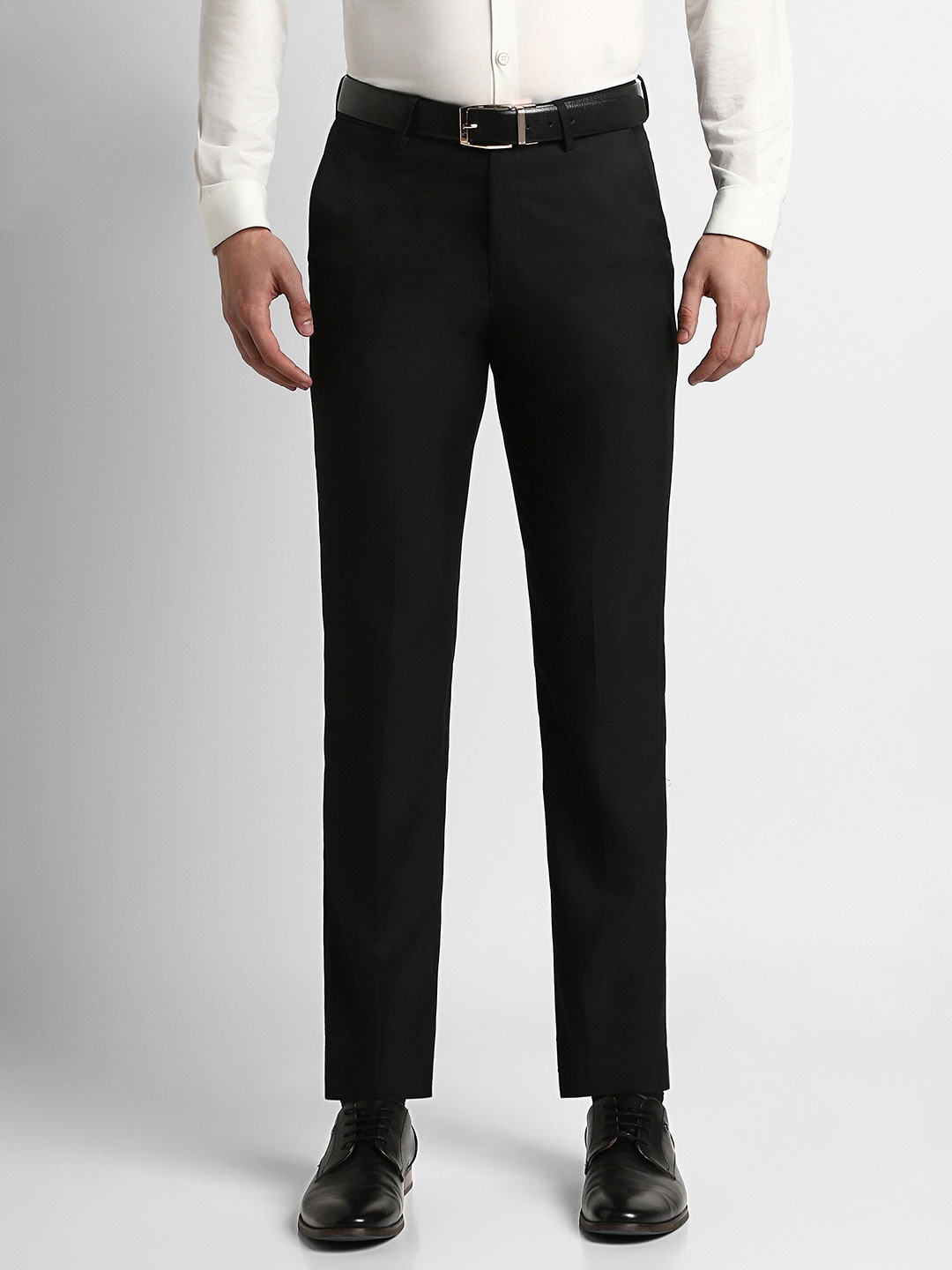 

Peter England Men Black Slim Fit Trousers