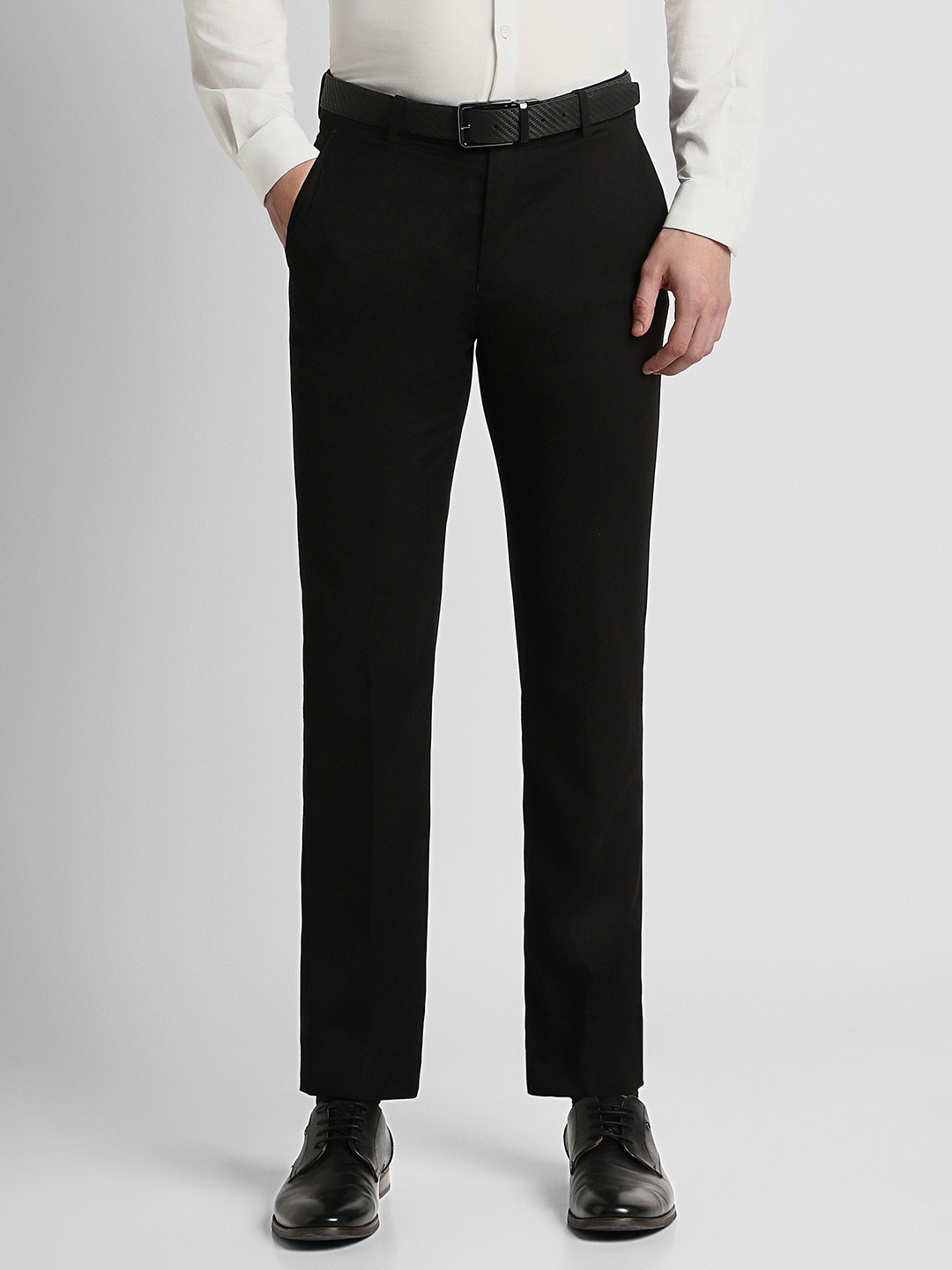 

Peter England Elite Men Black Slim Fit Trousers