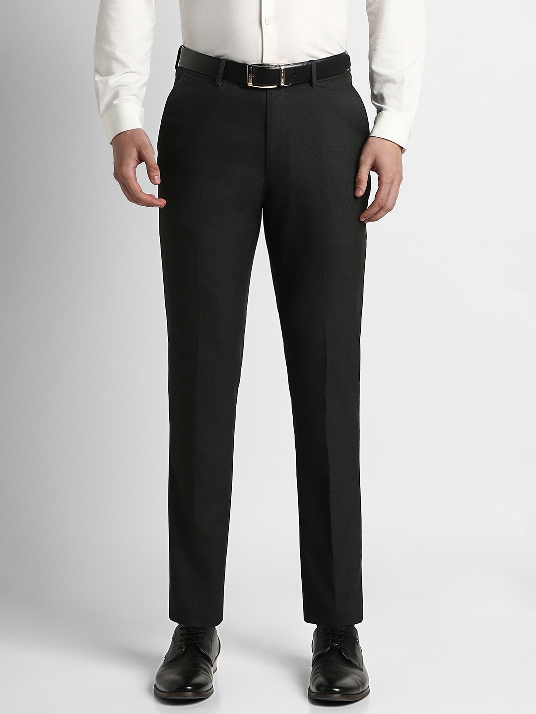 

Peter England Elite Men Black Slim Fit Trousers