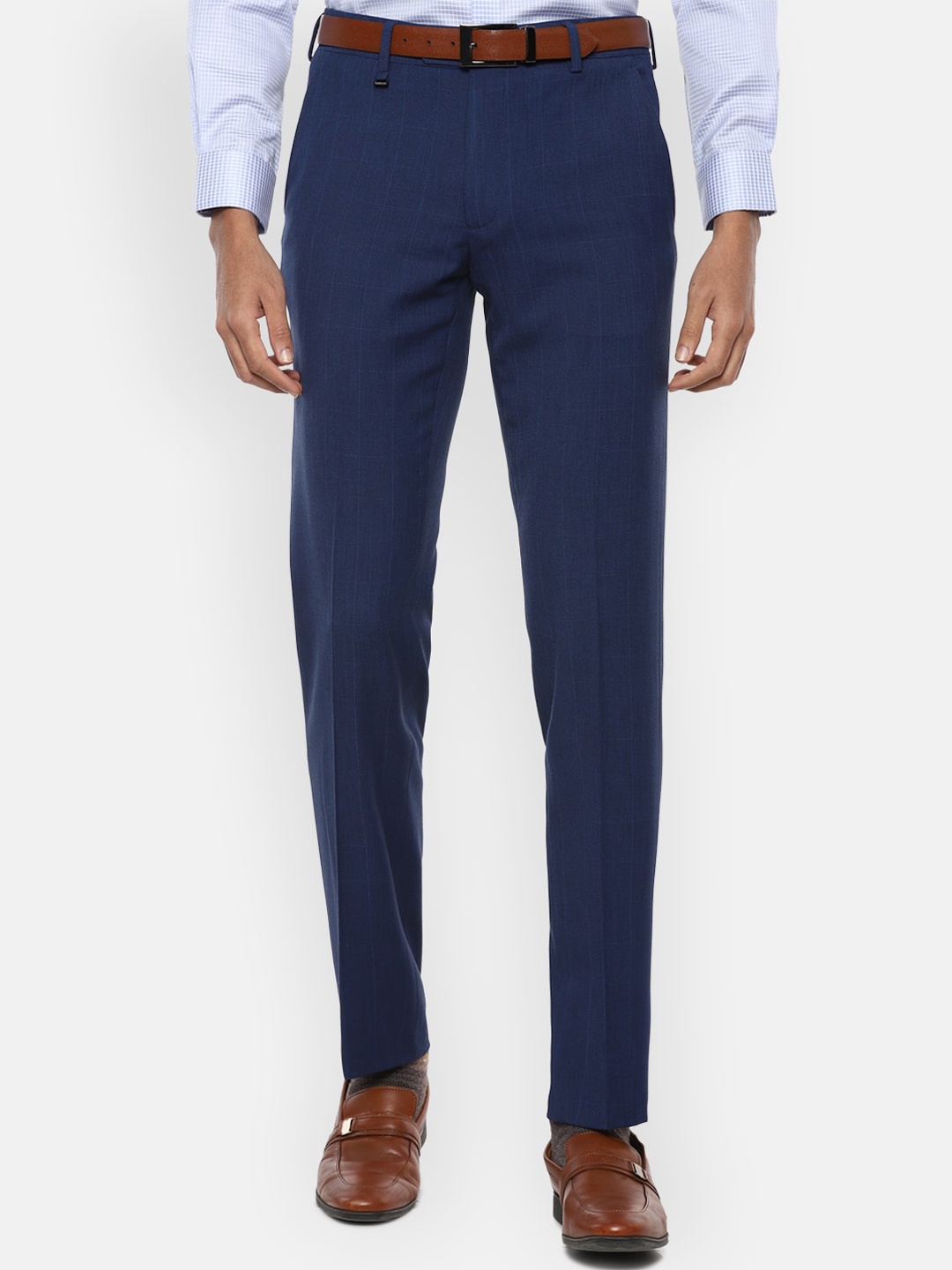 

Van Heusen Men Navy Blue Slim Fit Trousers