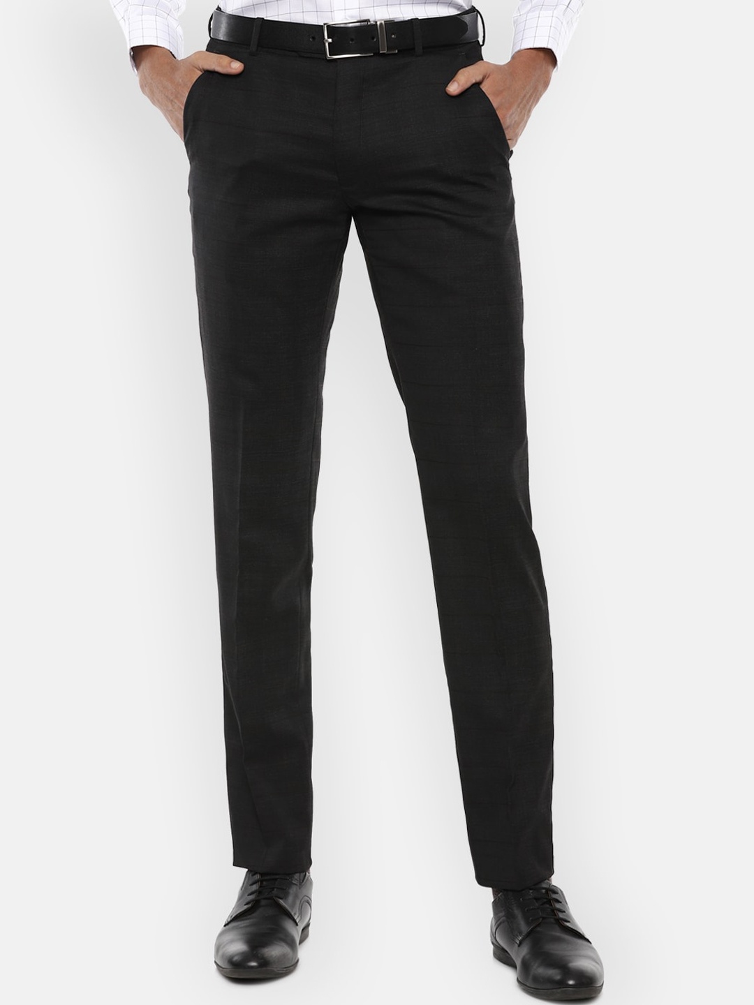 

Van Heusen Men Black Slim Fit Trousers