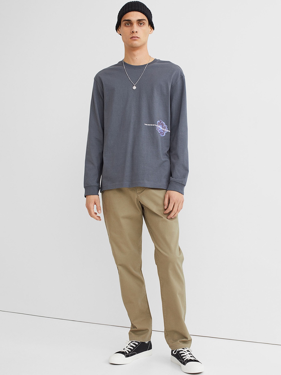 

H&M Men Green Solid Slim Fit Cotton Chinos