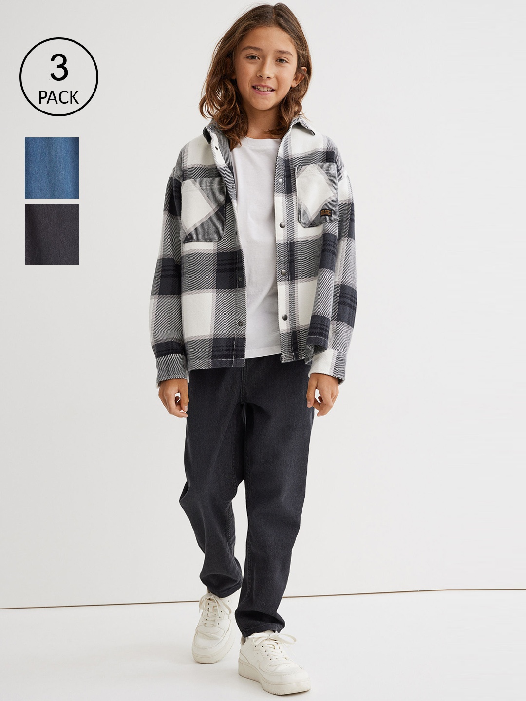 

H&M Boys Grey & Blue 3-Pack Denim Joggers