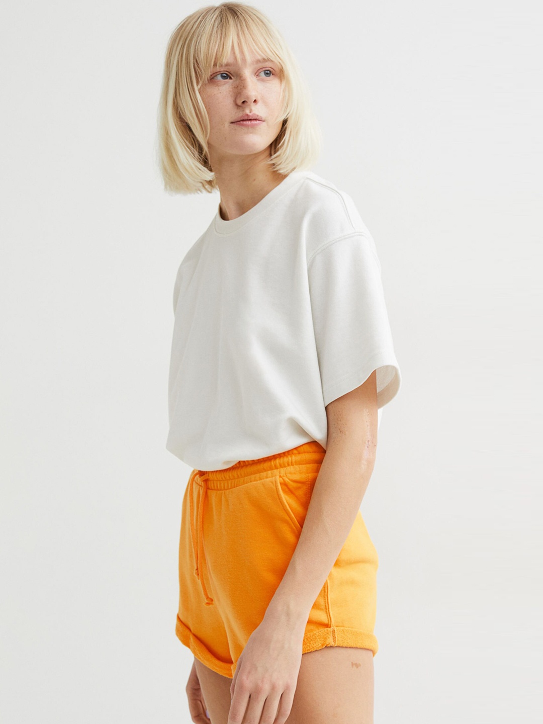 

H&M Women Yellow Solid Sweatshorts