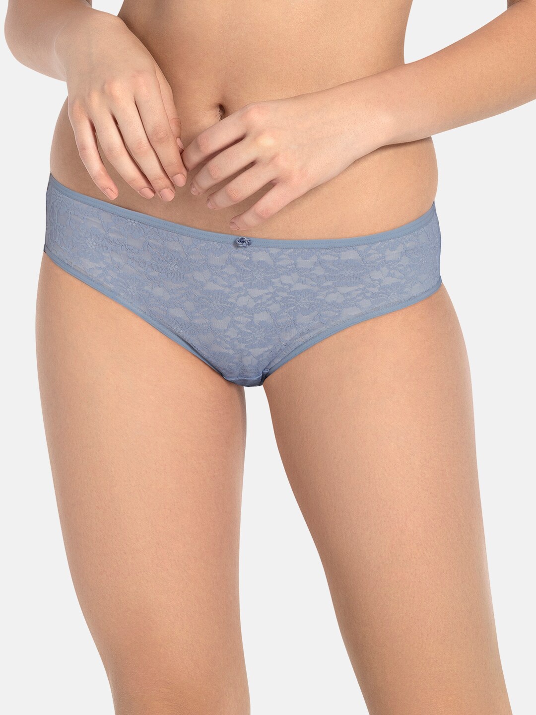 

Amante Women Solid Low Rise Floral Romance Bikini Brief - PAN10306, Grey