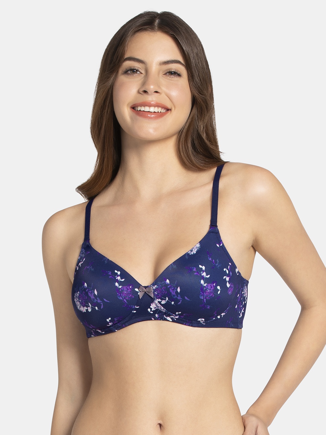 

Amante Printed Padded Smooth Charm T-Shirt Bra - BRA10606, Navy blue