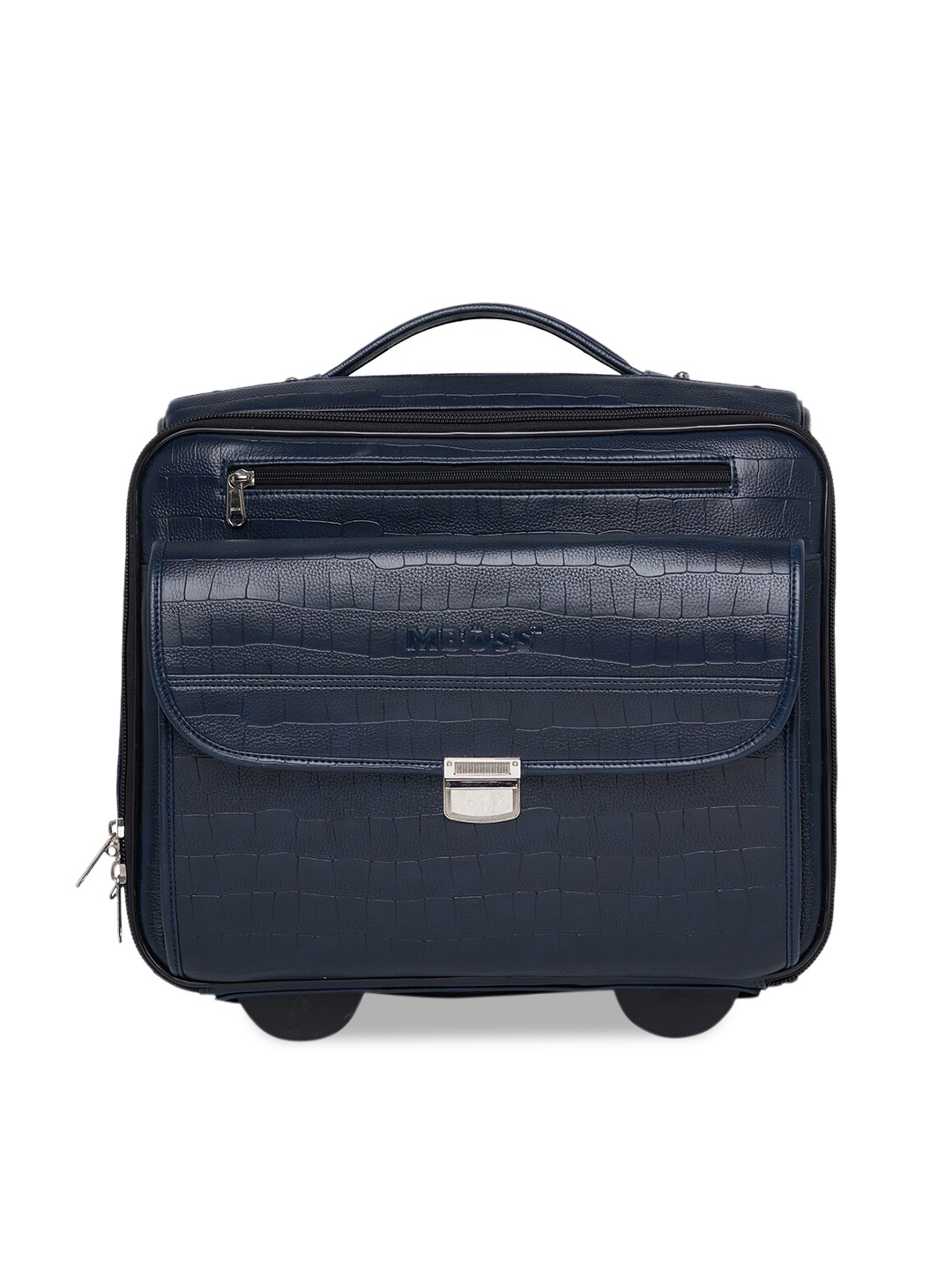 

MBOSS Overnighter 2 Wheel Laptop Compartment Cabin Size Trolley Bag, Blue