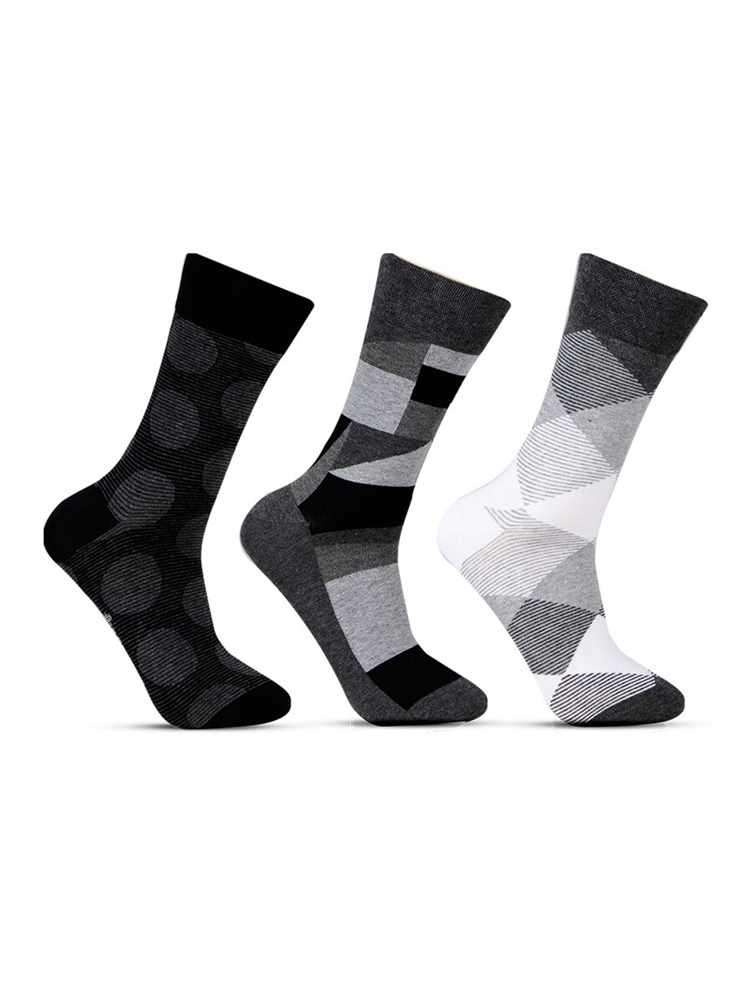 

Bonjour Men Pack Of 3 Assorted Calf-Length Socks