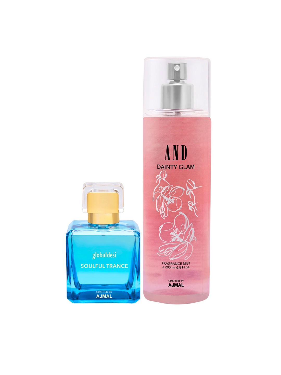 

Global Desi Set Of 2 Soulful Trance EDP & Dainty Glam Fresh & Fruity Body Mist, Blue