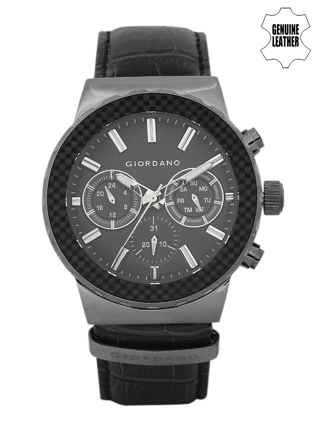 

GIORDANO Men Gunmetal-Toned Multifunction Analogue Watch 1779-01, Metallic