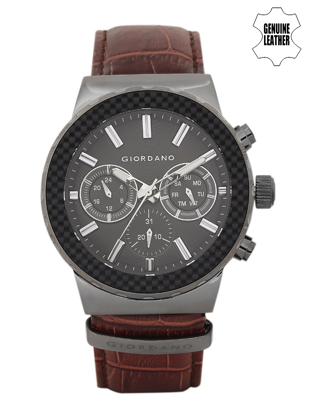 

GIORDANO Men Gunmetal-Toned Multifunction Analogue Watch 1779-02, Metallic