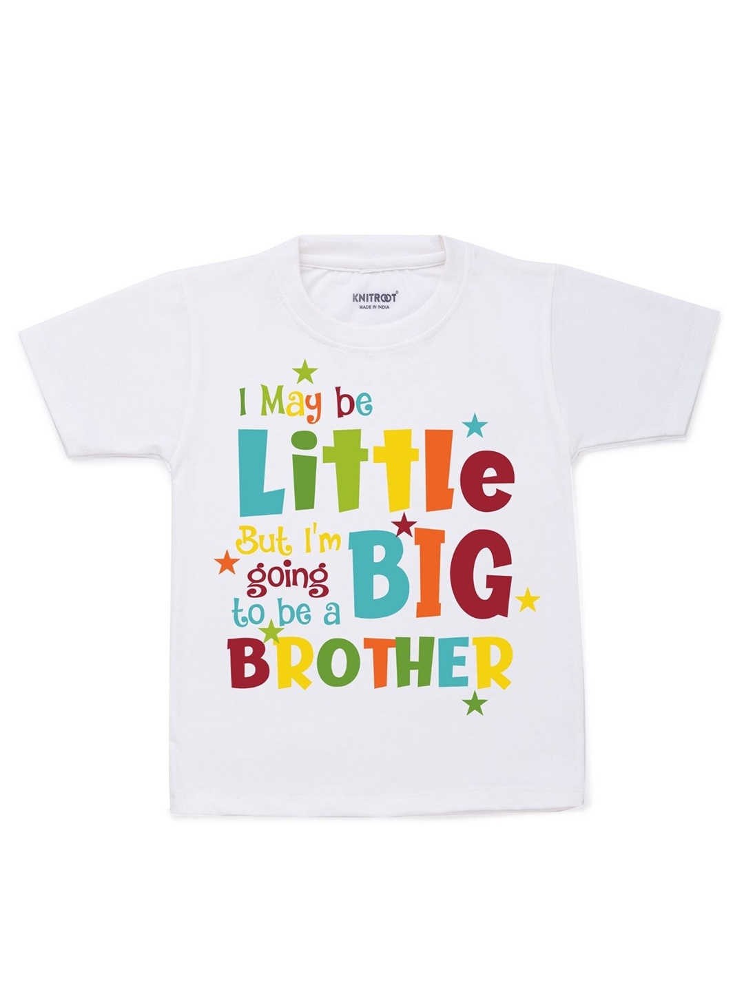 

KNITROOT Kids White Typography Printed T-shirt