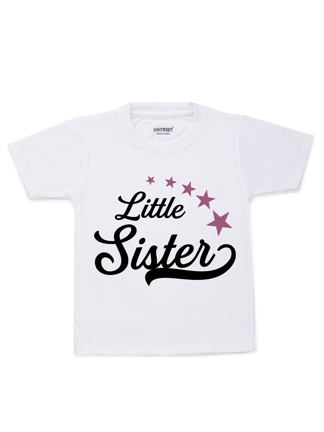

KNITROOT Kids White Typography Printed Cotton Regular Fit T-shirt