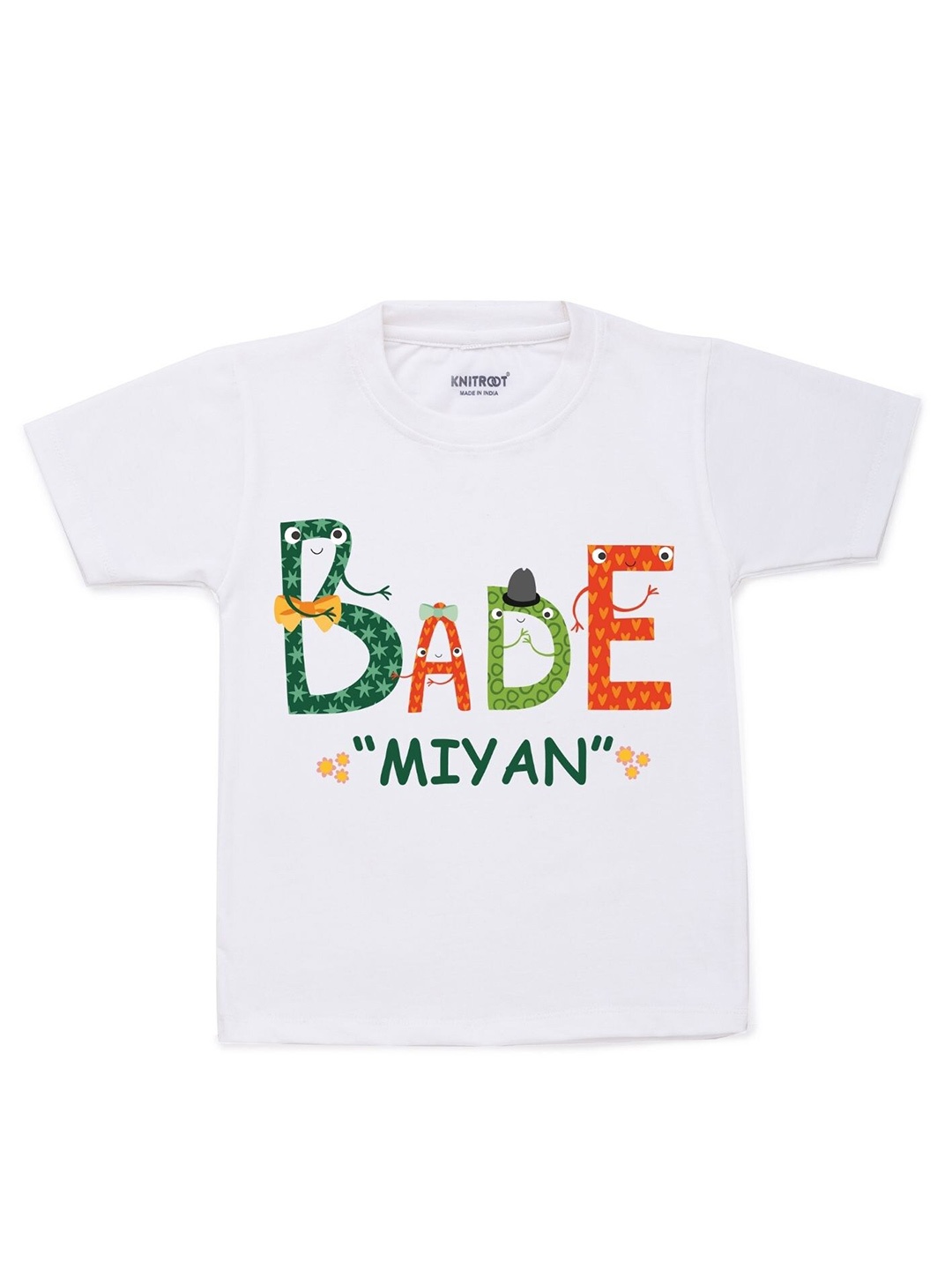 

KNITROOT Kids White Typography Printed T-shirt