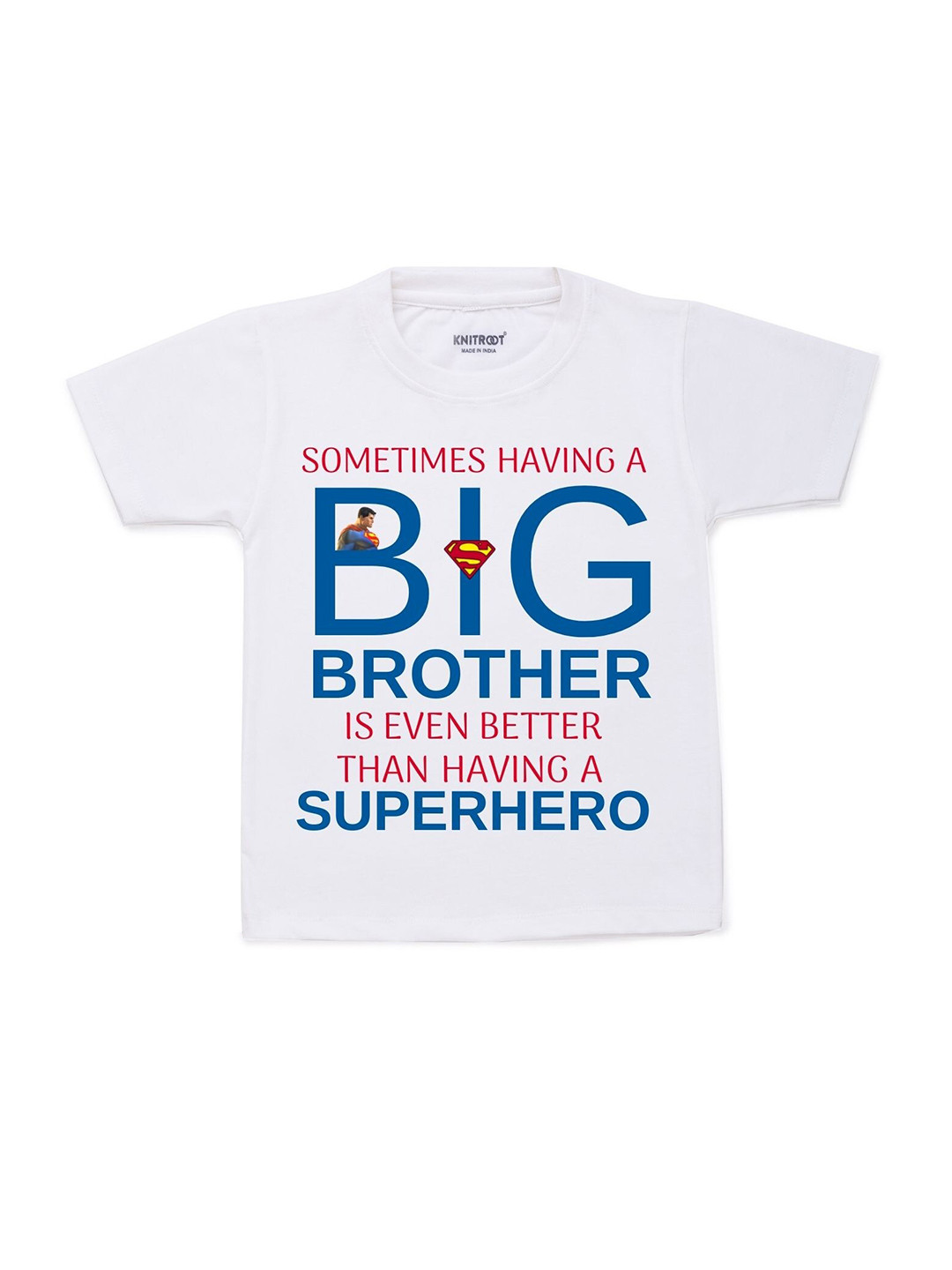 

KNITROOT Unisex Kids White Typography T-shirt