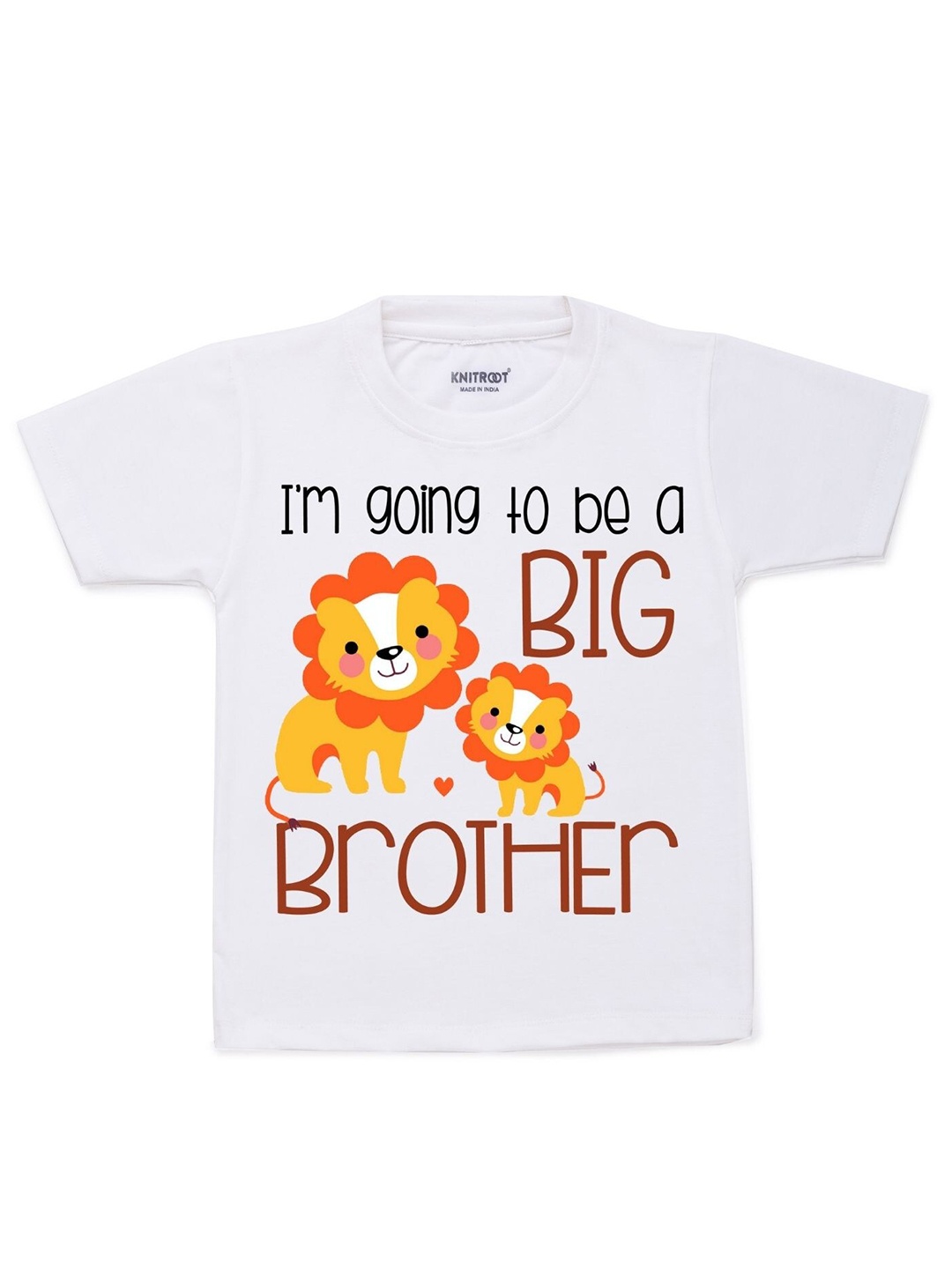 

KNITROOT Kids White Going To Be Brother Printed T-shirt