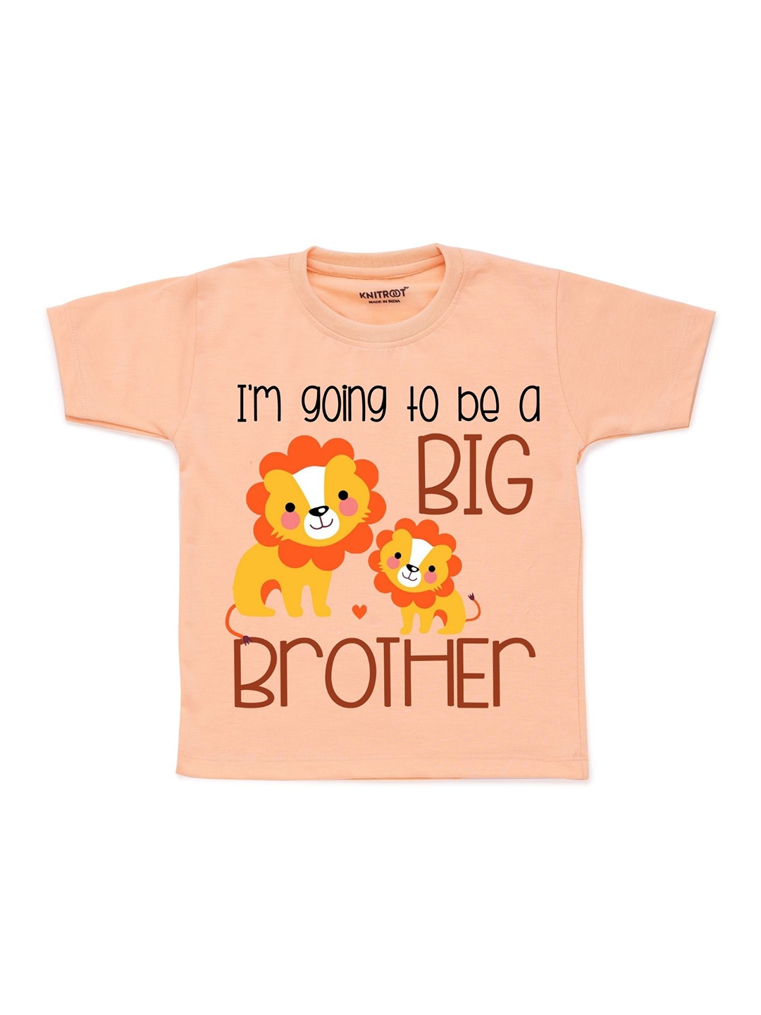 

KNITROOT Kids Peach-Coloured Printed T-shirt