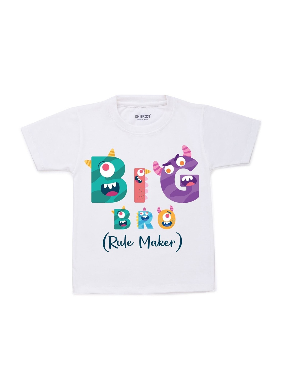 

KNITROOT Kids White Cotton Printed T-shirt