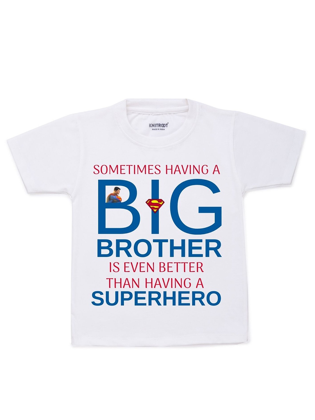 

KNITROOT Kids White Typography Printed T-shirt