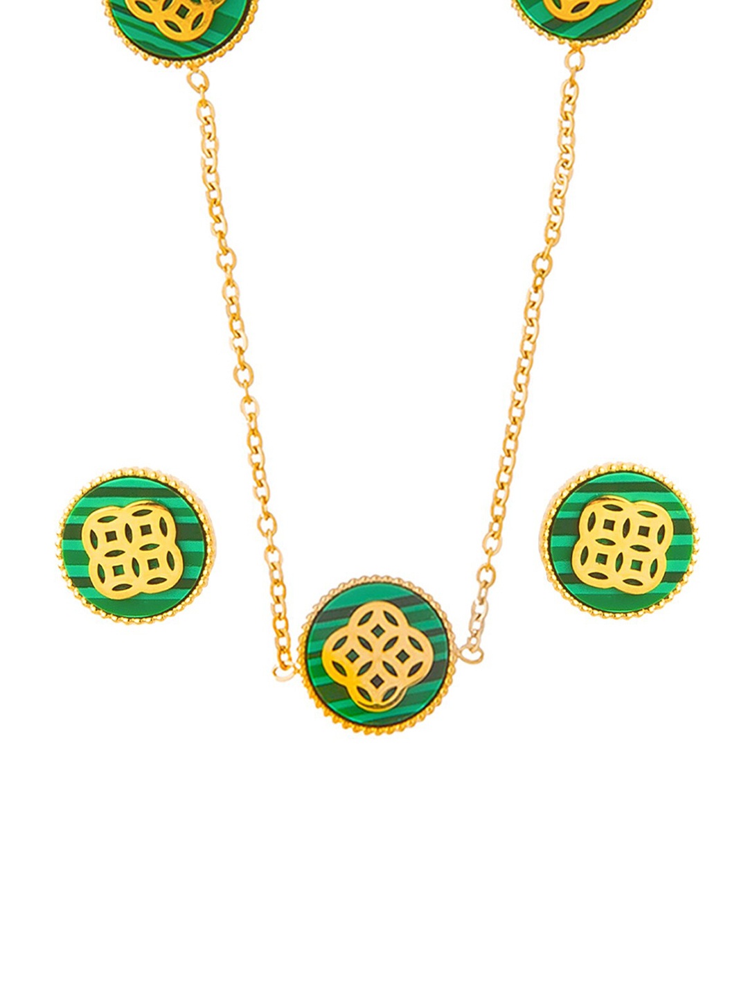 

Moon Dust Gold-Plated Green Jewellery Set