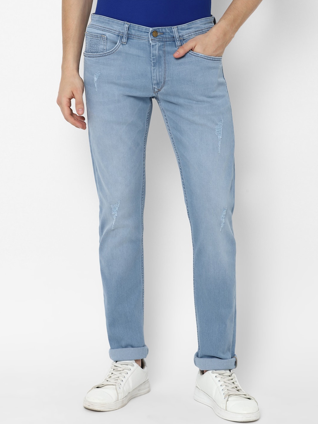 

Allen Solly Men Blue Slim Fit Low Distress Heavy Fade Jeans