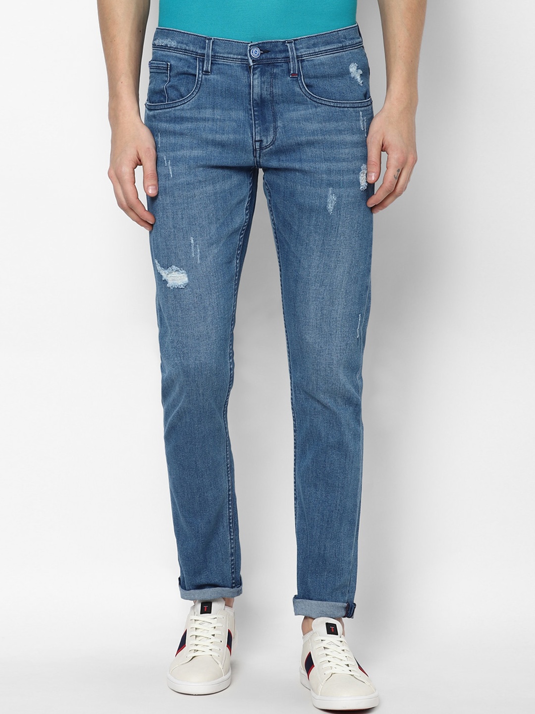 

Allen Solly Men Blue Slim Fit Low Distress Light Fade Jeans