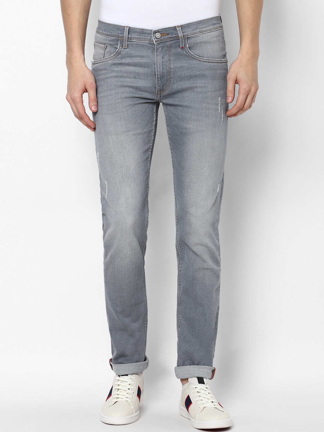 

Allen Solly Men Grey Skinny Fit Low Distress Heavy Fade Jeans