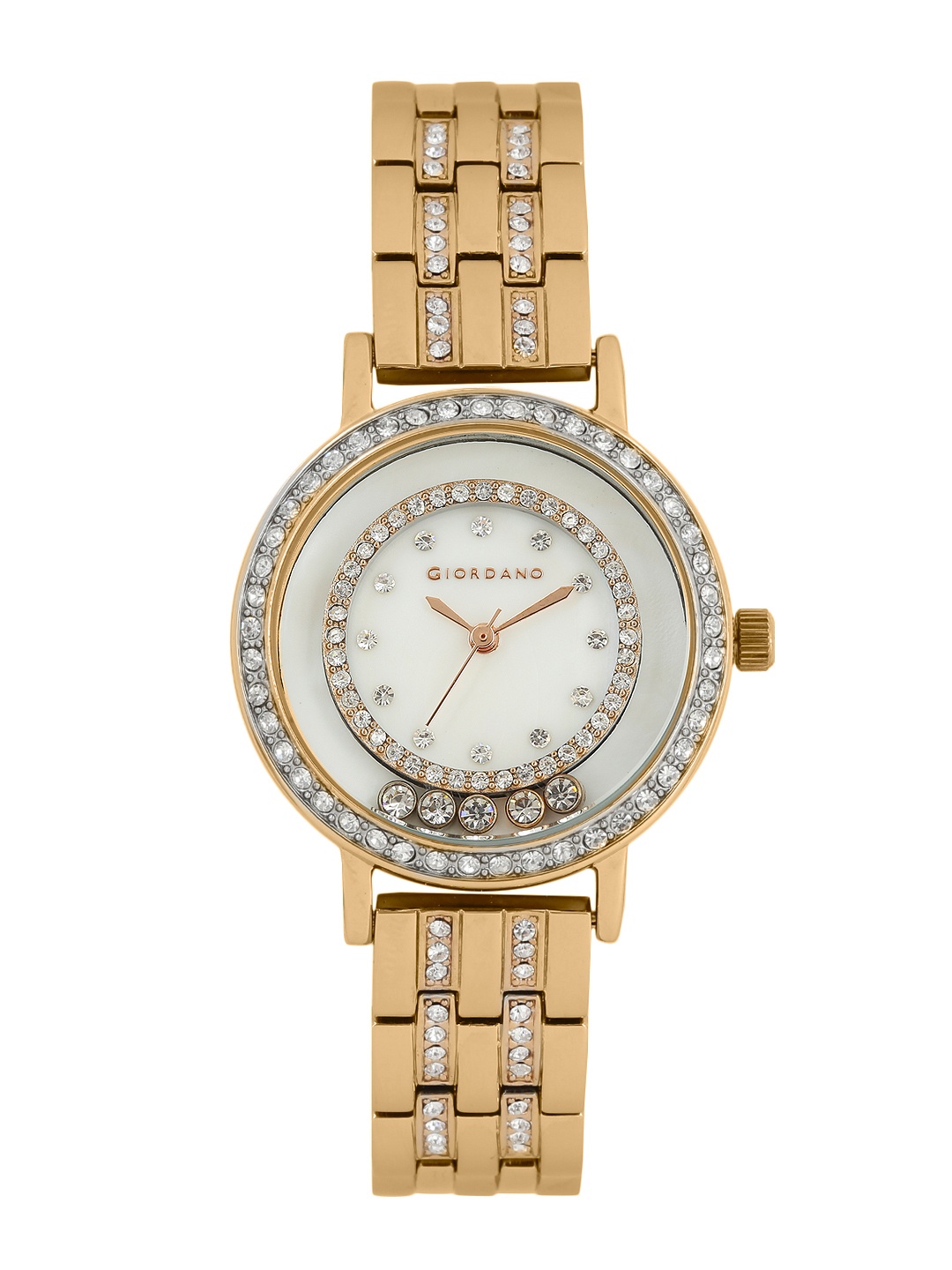 

GIORDANO Women Off-White Embellished Analogue Watch A2055-22