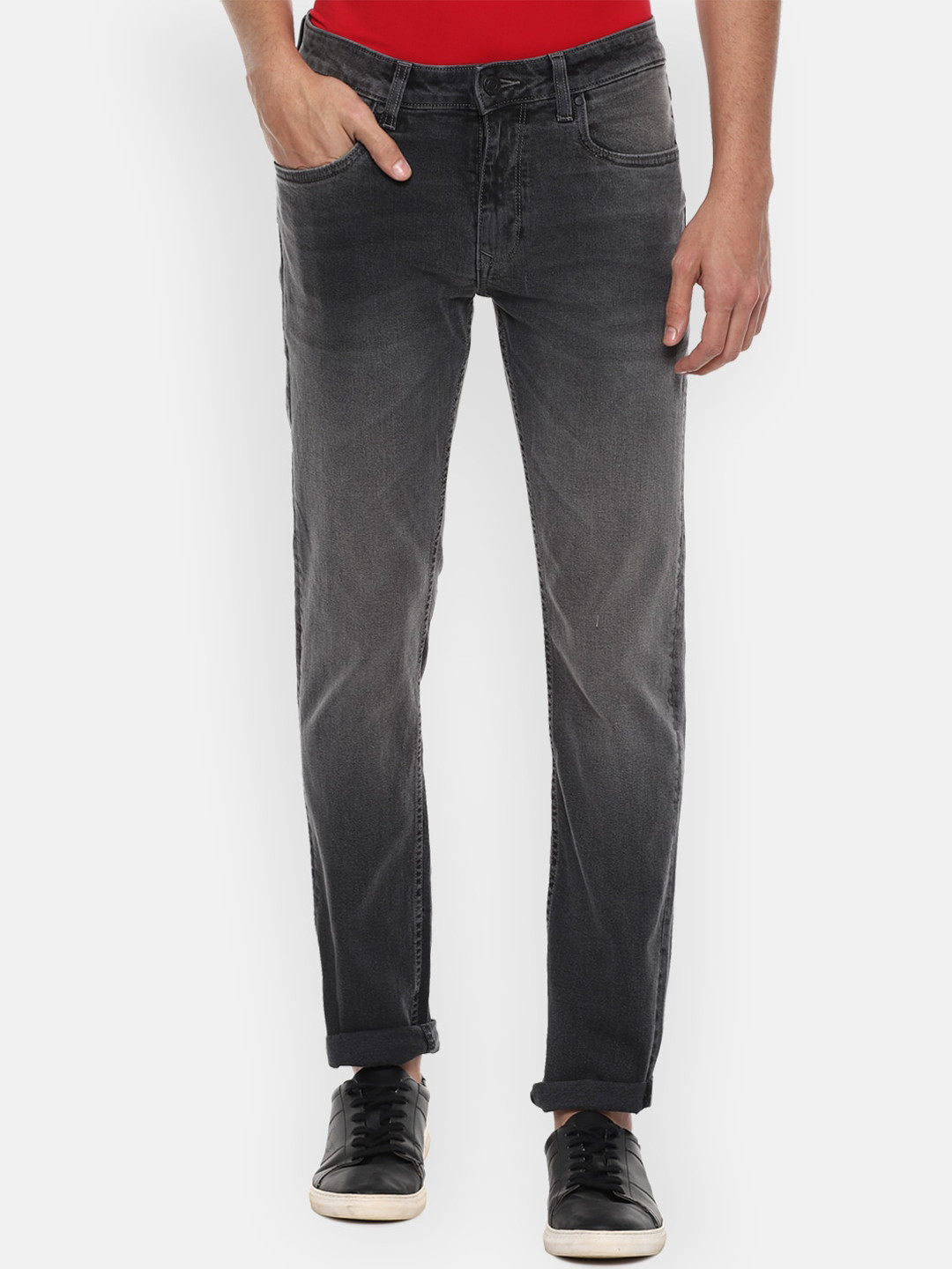 

Louis Philippe Jeans Men Grey Slim Fit Light Fade Jeans
