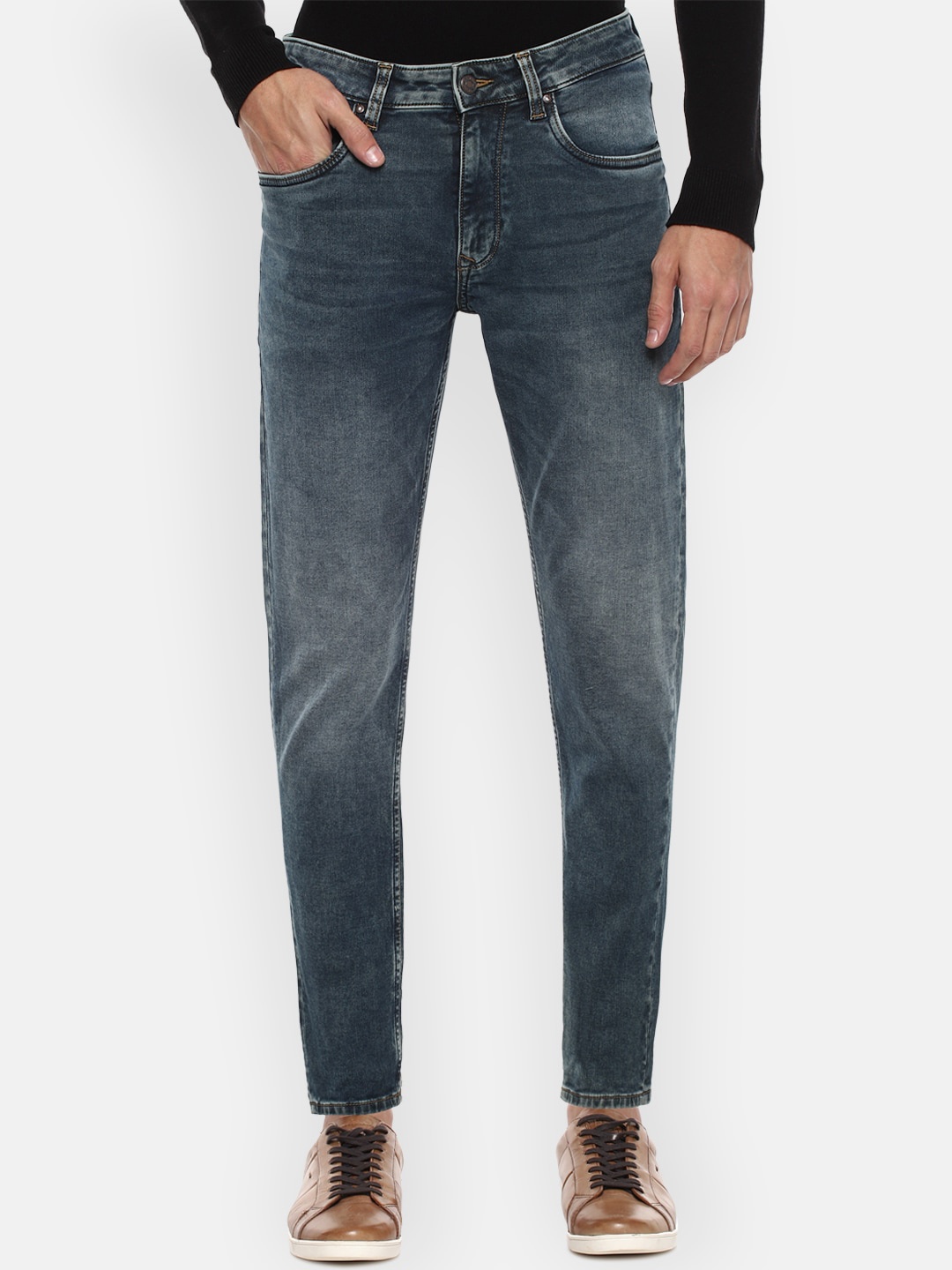 

Louis Philippe Jeans Men Navy Blue Heavy Fade Jeans