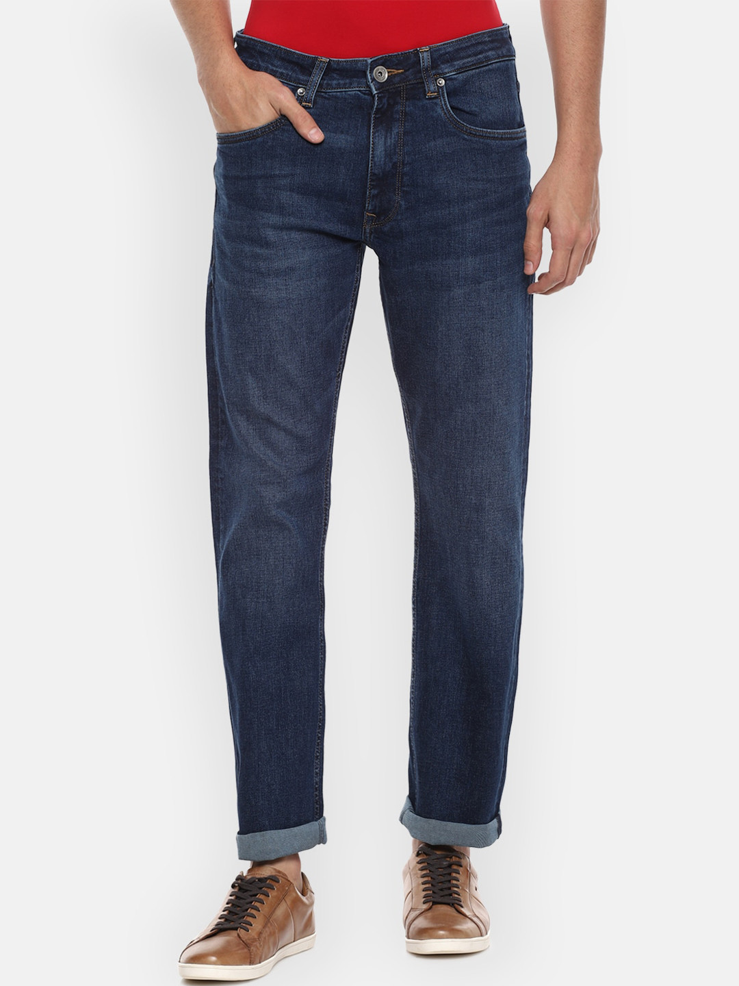 

Louis Philippe Jeans Men Navy Blue Light Fade Regular Fit Jeans