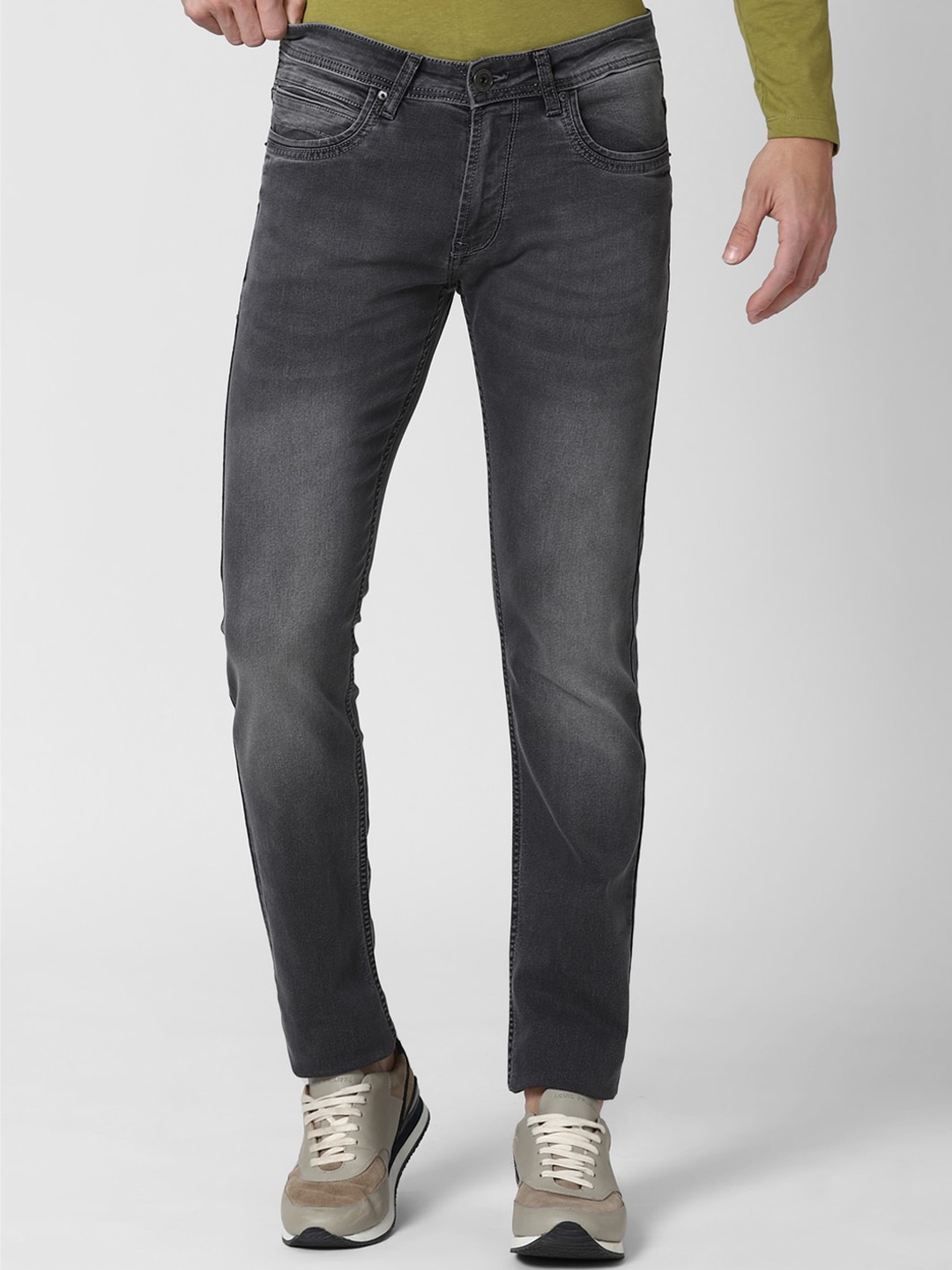 

Peter England Casuals Men Grey Slim Fit Heavy Fade Stretchable Jeans